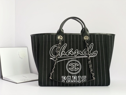 Grande su ordinazione bollato insacca la borsa Metalblack di Chanel 2,55 del vitello del cotone ed il bianco