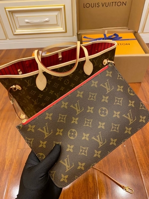 Cuoio di categoria A italiano rosa di Neverfull millimetro della tela del monogramma di Louis Vuitton Designer Monogram Bag