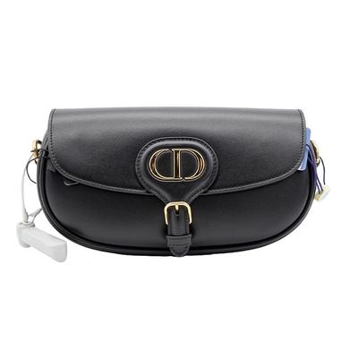 Borsa nera Dior Bobby East West Bag Hobo dell'imbracatura della sella del vitello