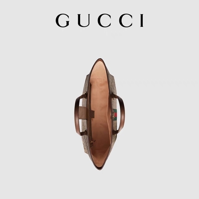 Signore sistemate di cuoio di GG di Gucci Ophidia Tote White Medium della tela