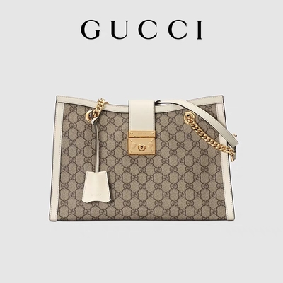 La tela suprema media della borsa a tracolla del lucchetto di GG Gucci ha personalizzato
