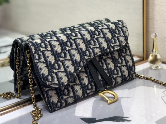 L'OEM ha marcato a caldo la sella Dior Oblique Jacquard Pouch Wallet lungo
