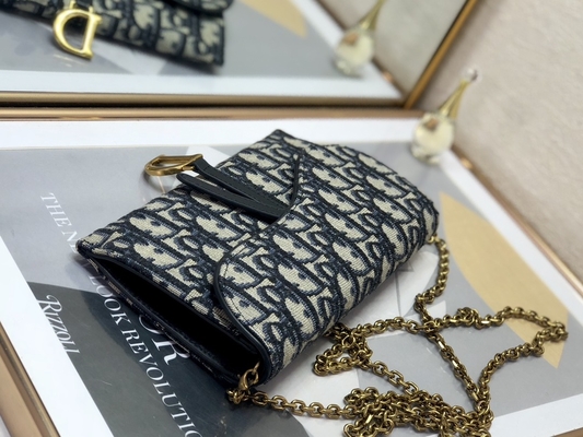 L'OEM ha marcato a caldo la sella Dior Oblique Jacquard Pouch Wallet lungo