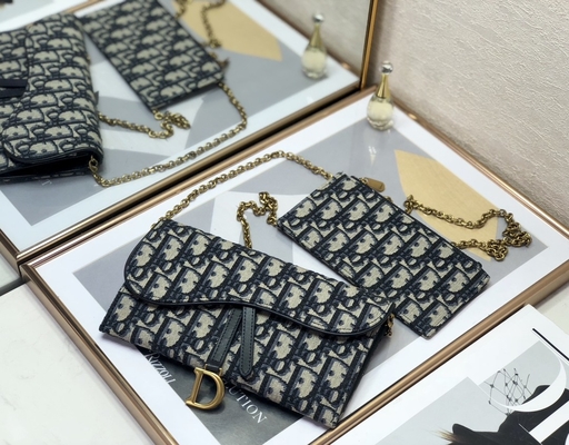 L'OEM ha marcato a caldo la sella Dior Oblique Jacquard Pouch Wallet lungo