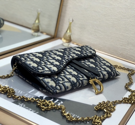 L'OEM ha marcato a caldo la sella Dior Oblique Jacquard Pouch Wallet lungo