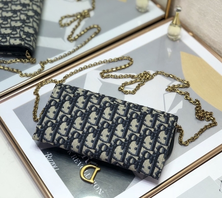 L'OEM ha marcato a caldo la sella Dior Oblique Jacquard Pouch Wallet lungo