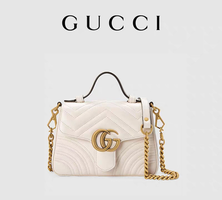 Vitello bianco bollato GG Marmont Tote Bag Quilted Leather di Bag del messaggero
