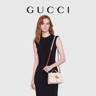 Vitello bianco bollato GG Marmont Tote Bag Quilted Leather di Bag del messaggero