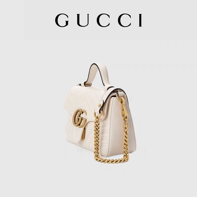 Vitello bianco bollato GG Marmont Tote Bag Quilted Leather di Bag del messaggero
