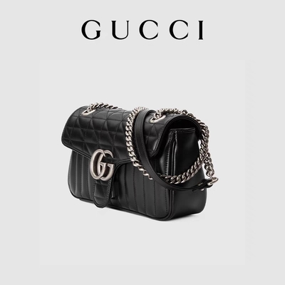 Il GG di GUCCI ha marcato a caldo la borsa di Bag Marmont Shoulder del messaggero piccolo cuoio imbottito