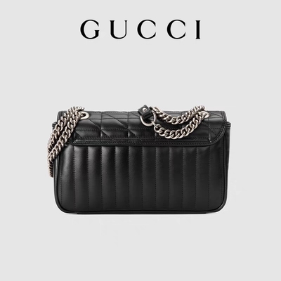 Il GG di GUCCI ha marcato a caldo la borsa di Bag Marmont Shoulder del messaggero piccolo cuoio imbottito