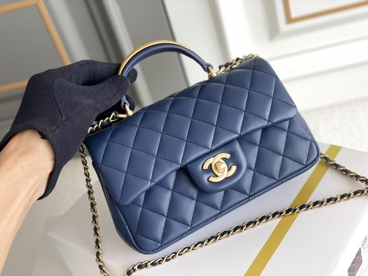 Pelle d'agnello granulosa di Chanel Mini Rectangular Caviar 2020 del caviale &amp; metallo goldtone