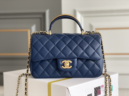 Pelle d'agnello granulosa di Chanel Mini Rectangular Caviar 2020 del caviale &amp; metallo goldtone