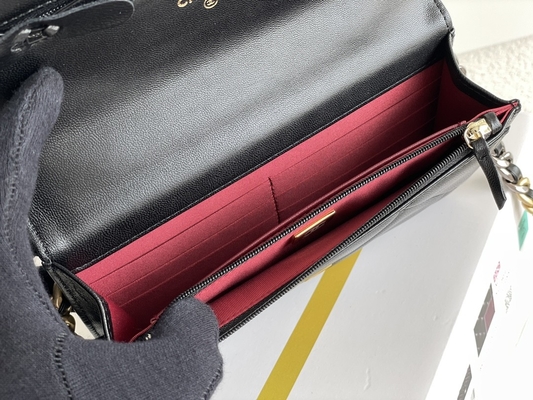 L'oro Preloved della pelle d'agnello ha marcato a caldo la borsa della falda di Chanel 19 della borsa mini OEM
