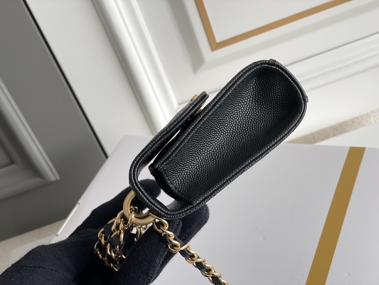 Borsa di cuoio classica AP3020 di Chanel 2way del grano del doppio C dell'oro
