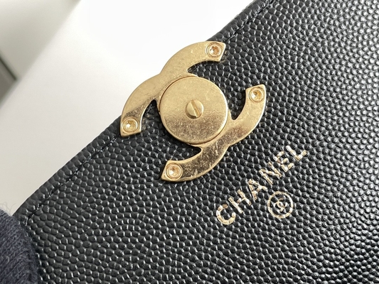 Borsa di cuoio classica AP3020 di Chanel 2way del grano del doppio C dell'oro