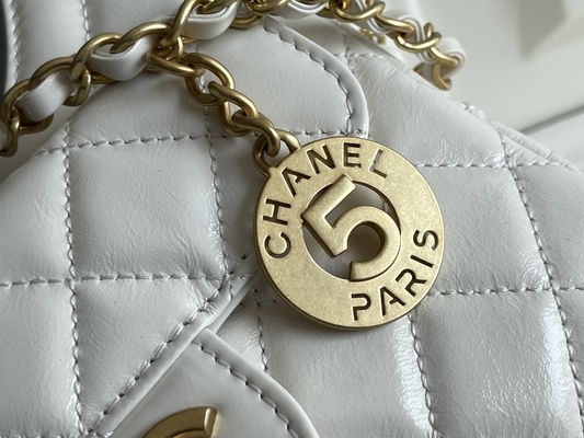 Il vitello bianco classico Preloved ha marcato a caldo la catena Chanel della borsa 2023 borse di crociera