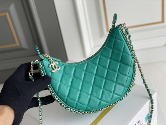 Cuoio nero del vitello della borsa del vagabondo di Mini Sling Bag Branded Chanel della catena