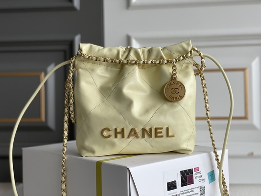 Giallo nero bianco di MINI rosa del vitello 22S di Chanel Branded Ladies Handbag 22B