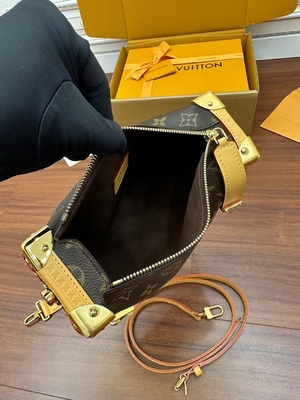 Valigia laterale Presbyopic della borsa di PM del monogramma del tronco di Louis Vuitton LV della tela di Brown