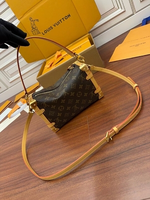 Valigia laterale Presbyopic della borsa di PM del monogramma del tronco di Louis Vuitton LV della tela di Brown