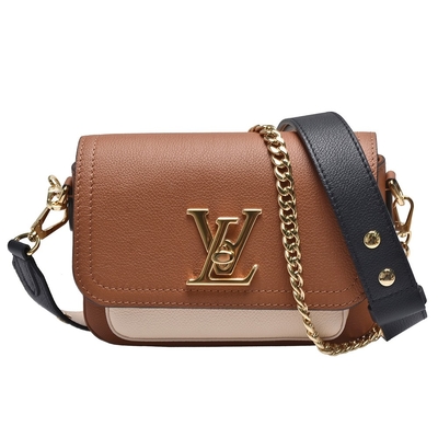 Borsa tenera granulosa Brown di Monogram Bag LV Lockme del progettista del vitello