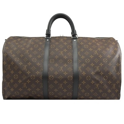 Macassar ha ricoperto la tela LV Keepall BandoulièRe 55 Louis Vuitton M56714