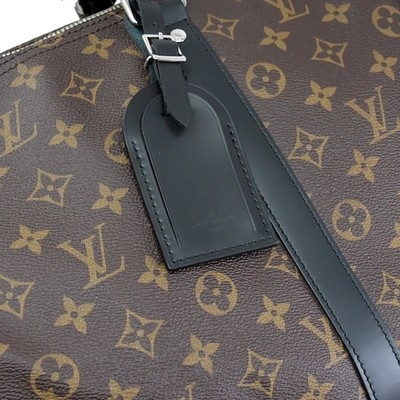 Macassar ha ricoperto la tela LV Keepall BandoulièRe 55 Louis Vuitton M56714