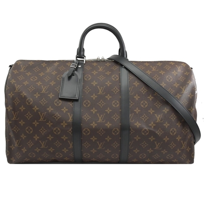 Macassar ha ricoperto la tela LV Keepall BandoulièRe 55 Louis Vuitton M56714