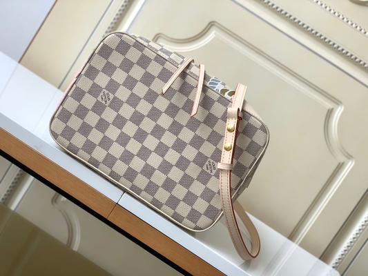 Il rosa bianco Damier Azur Canvas LV ha marcato a caldo la borsa del secchio di Bag NéONoé millimetro del messaggero