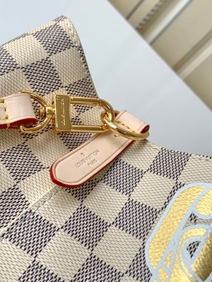 Il rosa bianco Damier Azur Canvas LV ha marcato a caldo la borsa del secchio di Bag NéONoé millimetro del messaggero