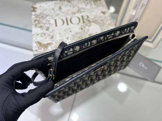 2 in 1 jacquard obliquo blu del sacchetto di Mini Dior 30 Montaigne