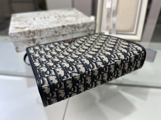 2 in 1 jacquard obliquo blu del sacchetto di Mini Dior 30 Montaigne