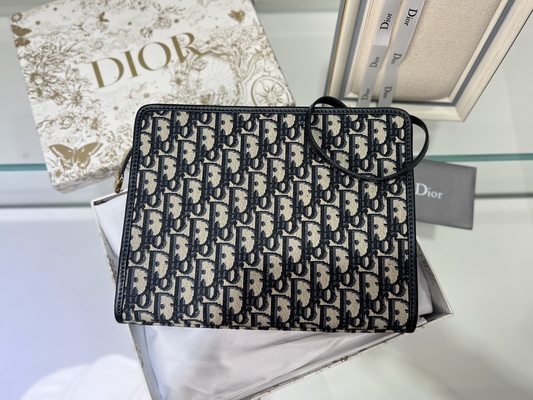 2 in 1 jacquard obliquo blu del sacchetto di Mini Dior 30 Montaigne