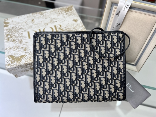 2 in 1 jacquard obliquo blu del sacchetto di Mini Dior 30 Montaigne
