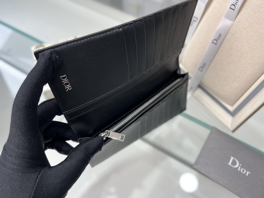 CD verticale impresso Christian Dior Mens Wallet Diamond Zippered