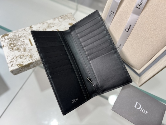 CD verticale impresso Christian Dior Mens Wallet Diamond Zippered