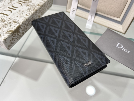 CD verticale impresso Christian Dior Mens Wallet Diamond Zippered