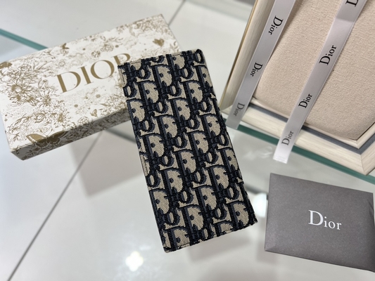 CD verticale impresso Christian Dior Mens Wallet Diamond Zippered