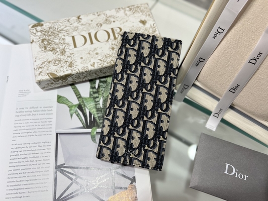 CD verticale impresso Christian Dior Mens Wallet Diamond Zippered