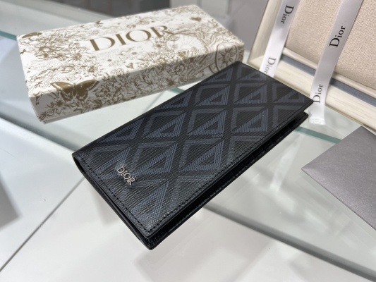 CD verticale impresso Christian Dior Mens Wallet Diamond Zippered