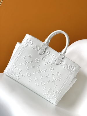 Il monogramma bianco Preloved ha marcato a caldo la borsa Louis Vuitton Sac Plat Tote