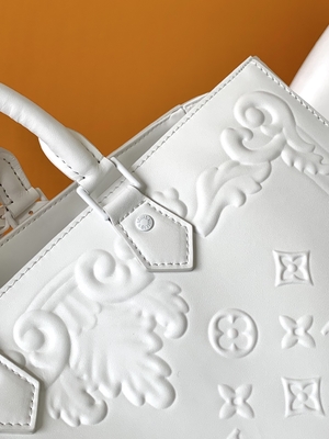 Il monogramma bianco Preloved ha marcato a caldo la borsa Louis Vuitton Sac Plat Tote