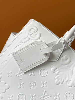 Il monogramma bianco Preloved ha marcato a caldo la borsa Louis Vuitton Sac Plat Tote
