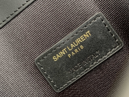 San impresso Laurent Preloved Branded Bag Uptown Clutch Grain De Poudre di cuoio