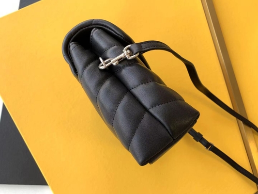 Tela del cotone della borsa di Laurent Ladies Cassandra Chain Shoulder del san di YVES SAINT LAURENT e vitello di Brown del caramello