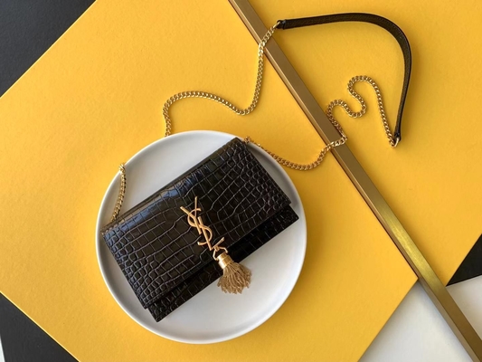 Catena Kate Small Tassel dell'oro della borsa del nero di YVES SAINT LAURENT del vitello
