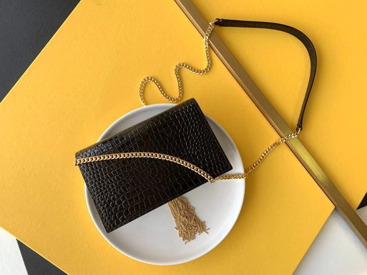 Catena Kate Small Tassel dell'oro della borsa del nero di YVES SAINT LAURENT del vitello