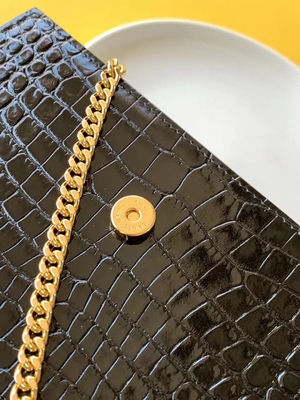 Catena Kate Small Tassel dell'oro della borsa del nero di YVES SAINT LAURENT del vitello