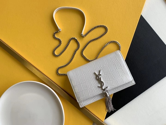 San medio Laurent Woc Zipper Closure di Kate Tassel Red YVES SAINT LAURENT